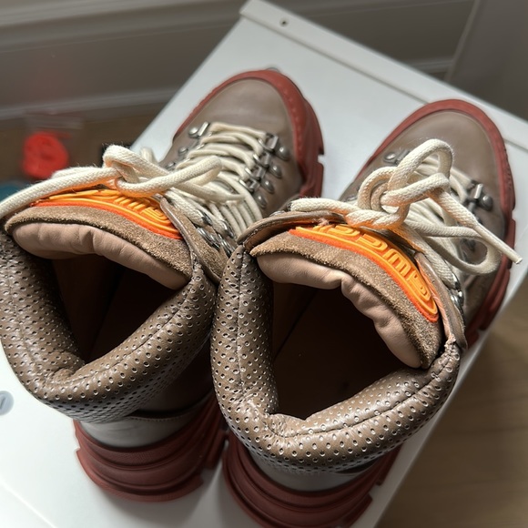 Gucci Flashtrek Hiking Boots Leather and Canvas Brown - Picture 3 of 5